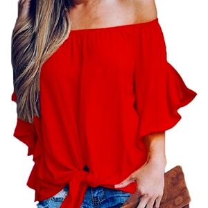 Women's Off-Shoulder Red Top (like new)